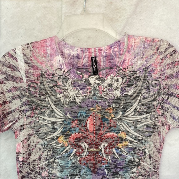 Multi Color Sublimated Fleur De Lis T-Shirt - Picture 6 of 9